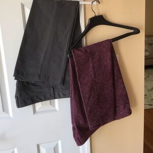Gray and Burgundy Pants